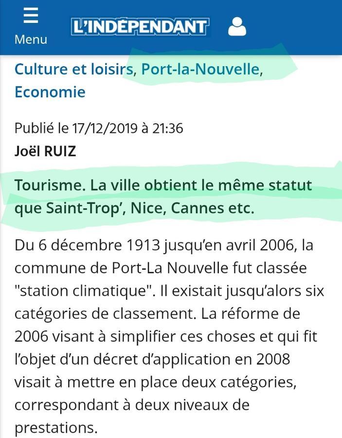 Appartement 4 Personnes Port-la-Nouvelle Extérieur photo